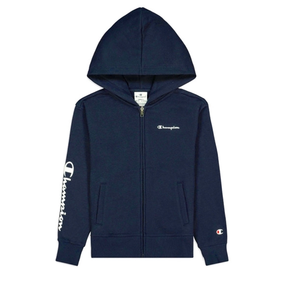 Champion Girls Legacy Hooded Full Zip Sweatshirt "Navy"