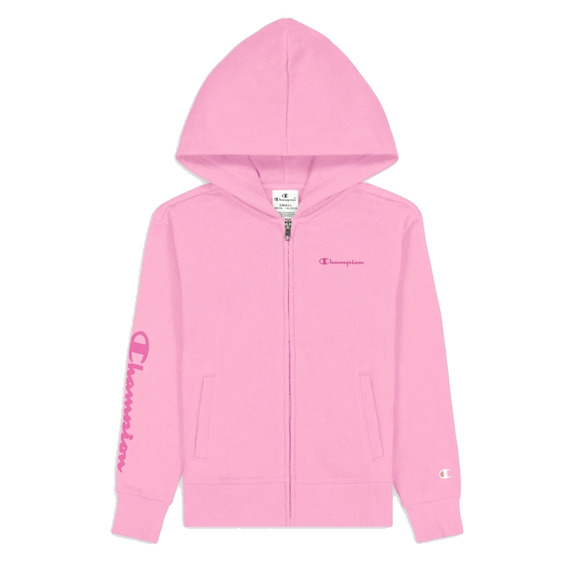 Champion Girls Legacy Hooded Full Zip Sweatshirt "Pink"