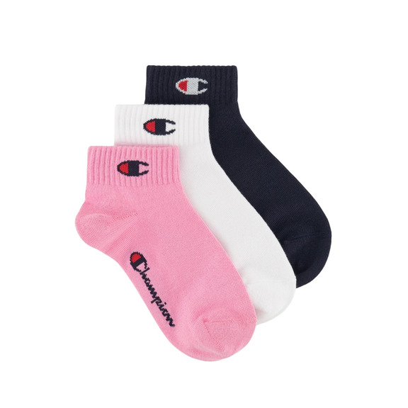 Champion Junior 3Pk Quarter Socks "Pink"