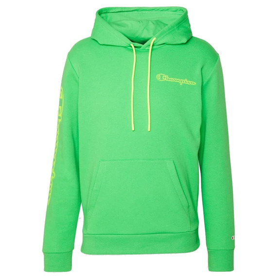 Champion Legacy Spray Neon Hooded Sweatshirt "Lime Green Flour"