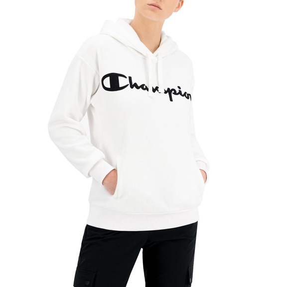 Champion Wn´s Legacy Script Logo Polar Fleece Hoodie "White"