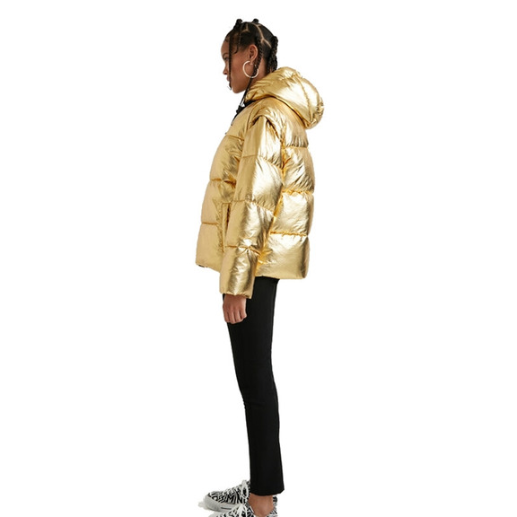 Desigual Golden Padded Jacket with Detachable Sleeves