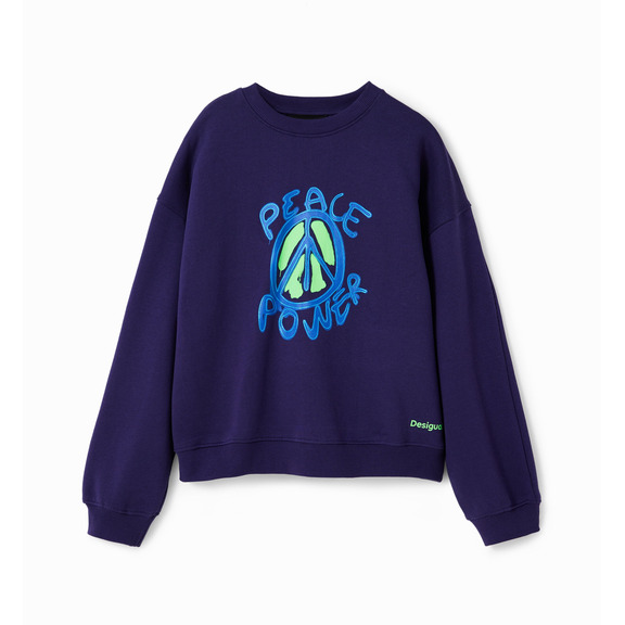 Desigual Junior Oversize Peace Sweatshirt "Blue"