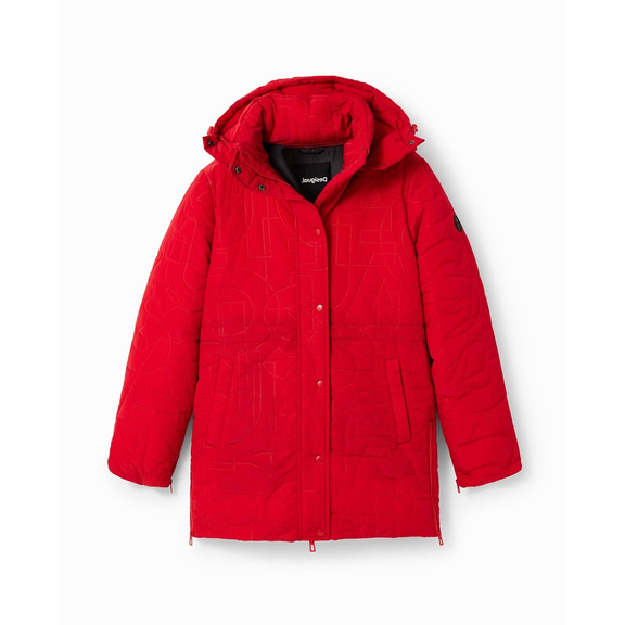 Desigual Padded Zips Coat "Carmine"