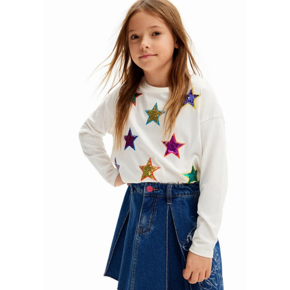 Desigual Star print T-shirt "White"