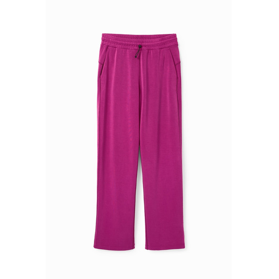 Desigual Wide-leg Sport Trousers "Blackberry Rose"