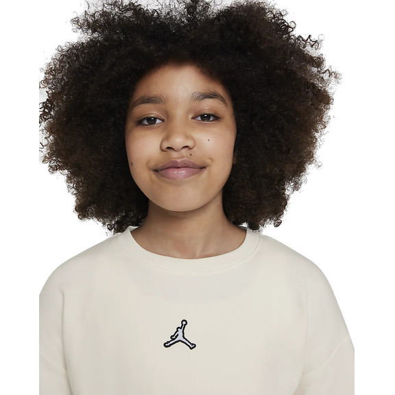 Jordan Girls Jumpman Essentials Crew Sweater "Pale Ivory