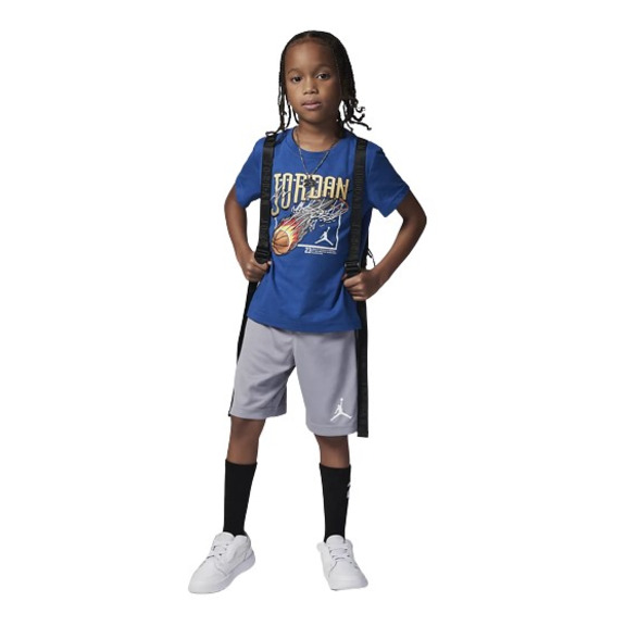 Conjunto Jordan Infants JDB Court Air Tee + Short Mesh Set "Cemen Grey-True Blue"