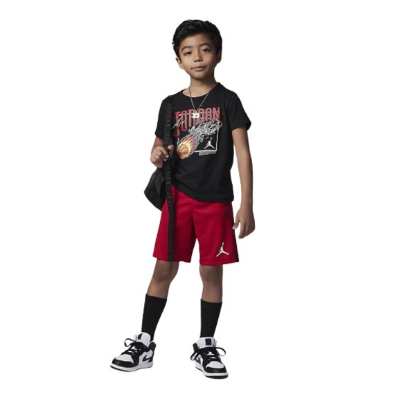 Conjunto Jordan Infants JDB Court Air Tee + Short Mesh Set "Gym Red-Black"