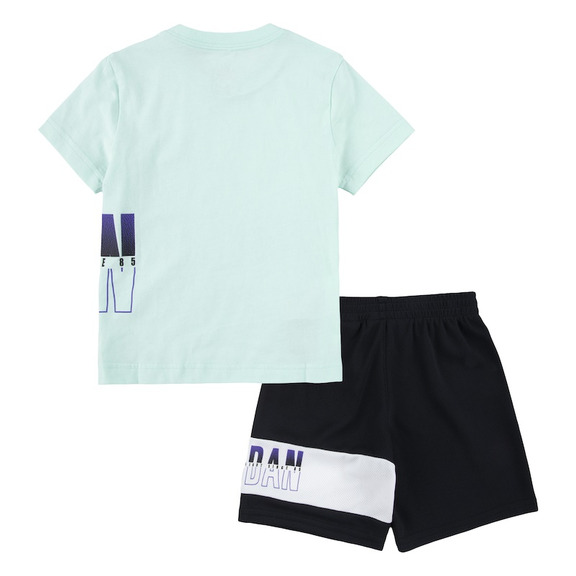 Conjunto Jordan Kids JDB Jumpman Wrap Logo Tee and Short Set "Black-Light Dew"