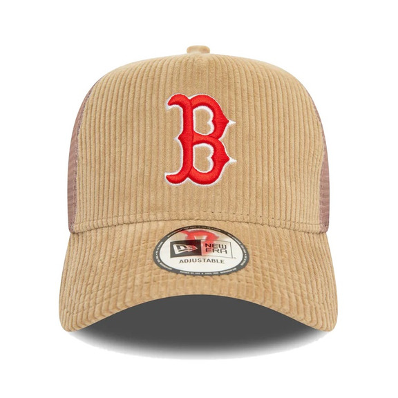 New Era MLB Boston Red Sox Cord 9FORTY E-Frame Adjustable Trucker Cap "Beige"