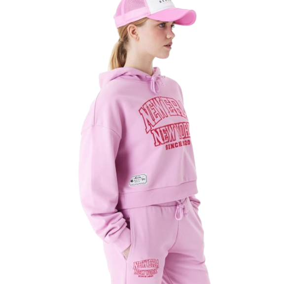 New Era New York Arch Wordmark Crop Hoodie "Pink"