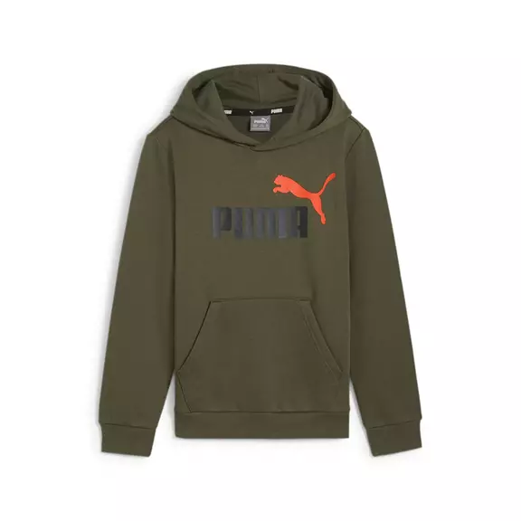 Puma Junior ESS+ 2 Col Big Logo Hoodie FL B "Dark Olive"