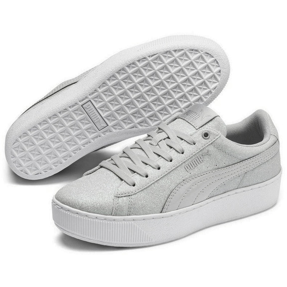 Puma Vikky Platform Glitz Jr "Silver"