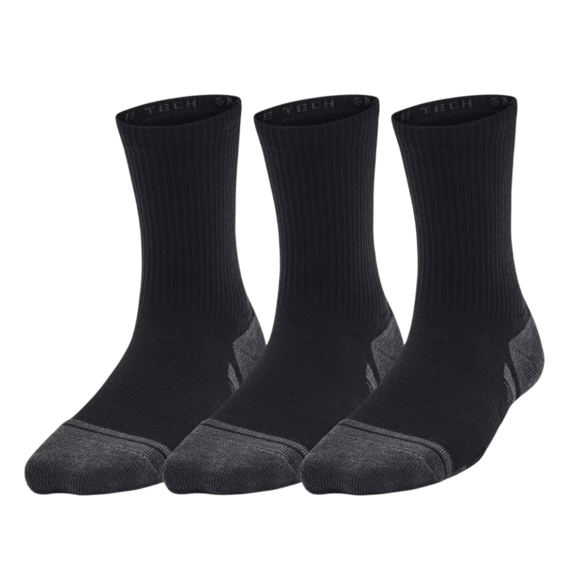 UA Kids' Performance Tech 3-Pack Crew Socks "Black"