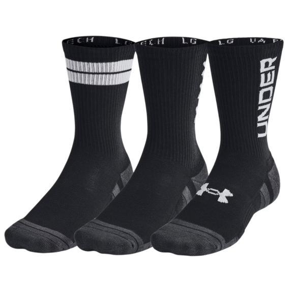 UA UnisexPerformance Tech 3-Pack Crew Socks "Black"