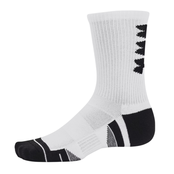 UA UnisexPerformance Tech 3-Pack Crew Socks "White-Black"