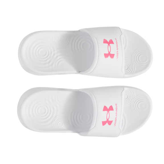 UA Women's Ignite Select Slides "White-Super Pink"