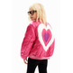 Desigual Girls Quilted Heart Bomber Jacket "Fuchsia"