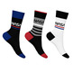 Nasa 3 Pair Pack Crew Socks "N22-Black-White"