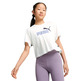 Puma Girls Logo Cropped Tee "White"