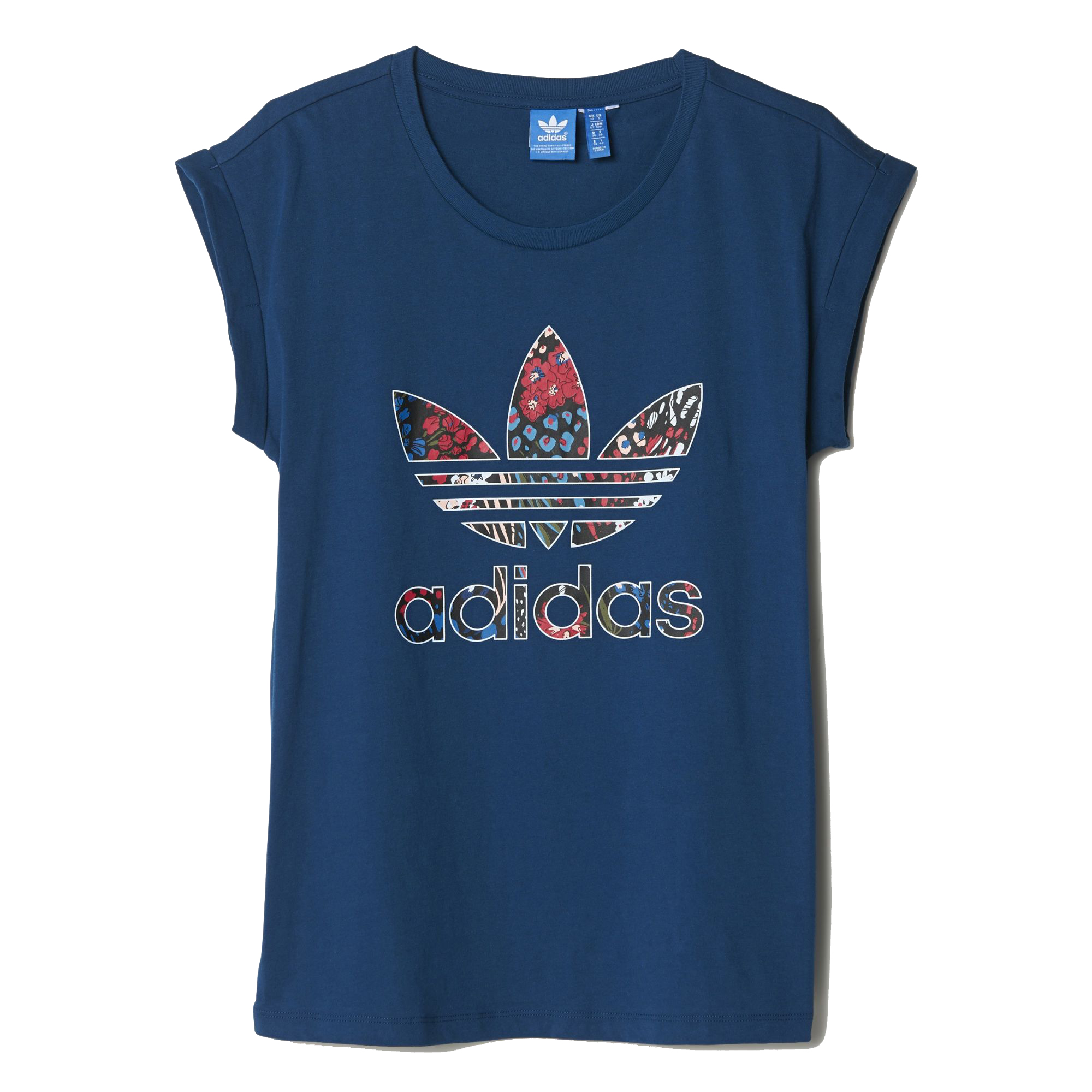 Adidas Originals Camiseta W Boyfriend Roll Up Corsages blue m