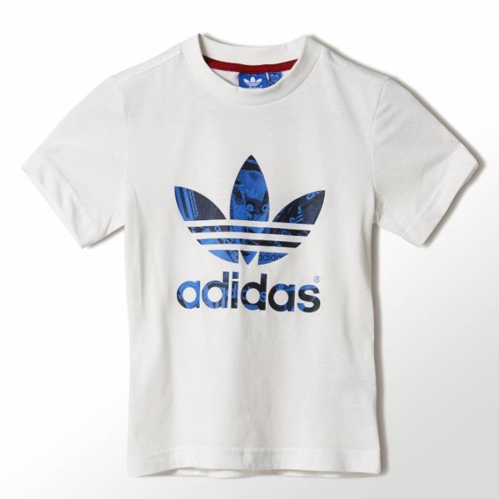 Adidas Original Camiseta Niño S Box Trefoil (blanco/azul)