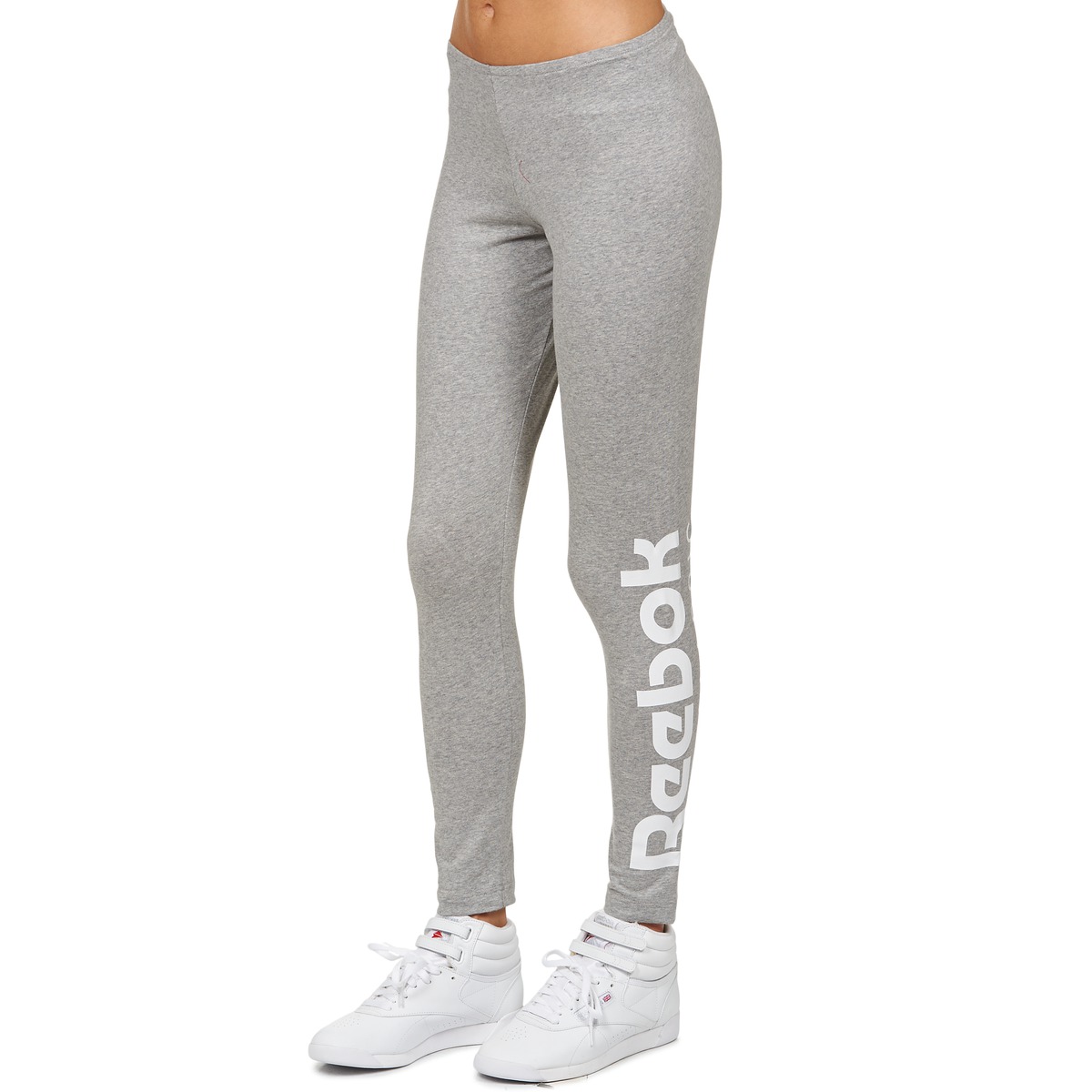 Reebok Classic Mujer Fitted 7 8 Legging gris blanco