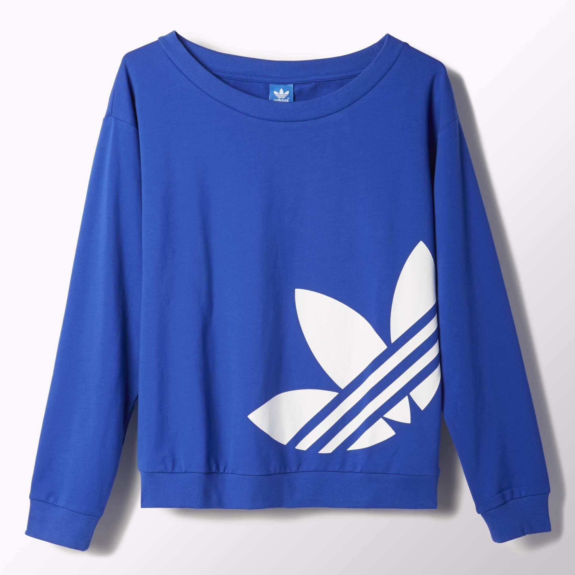 jugo arpón Portal Adidas Originals Light Logo Sweater Mujer (azul/blanco)