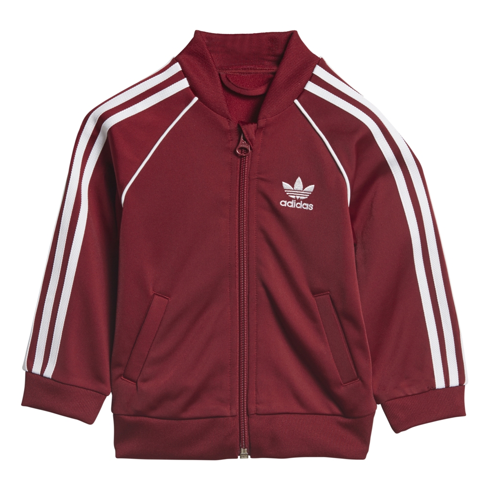 Baby burgundy best sale adidas tracksuit