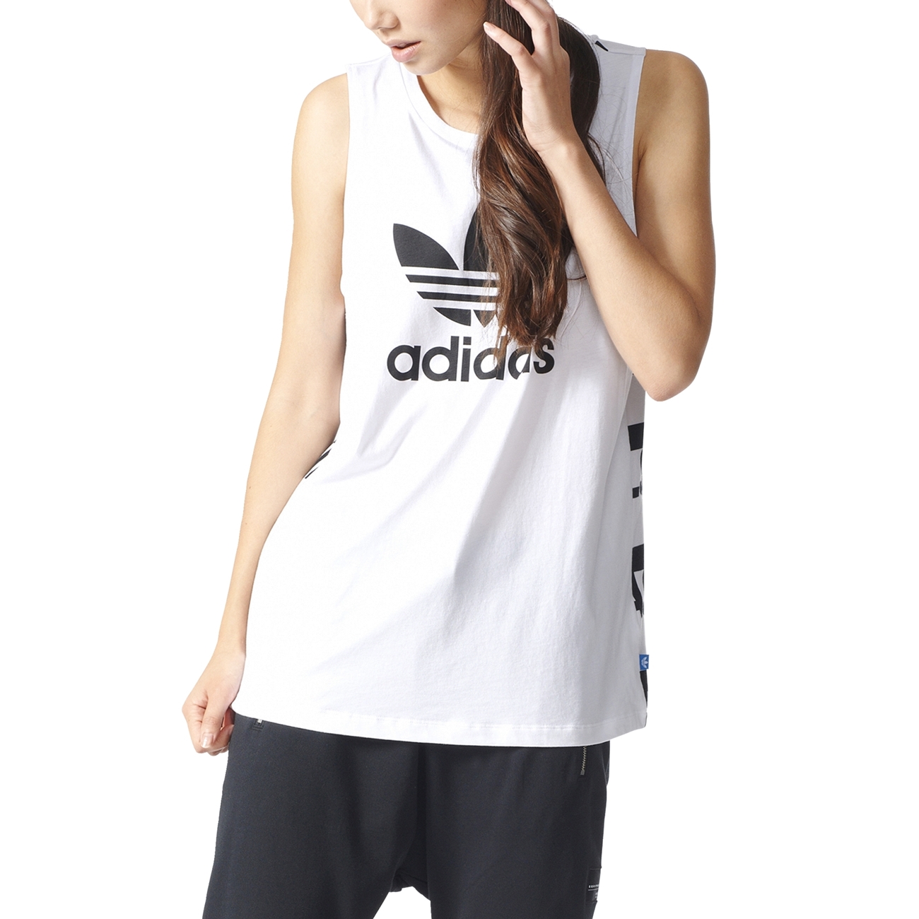 Adidas loose trefoil tank top on sale