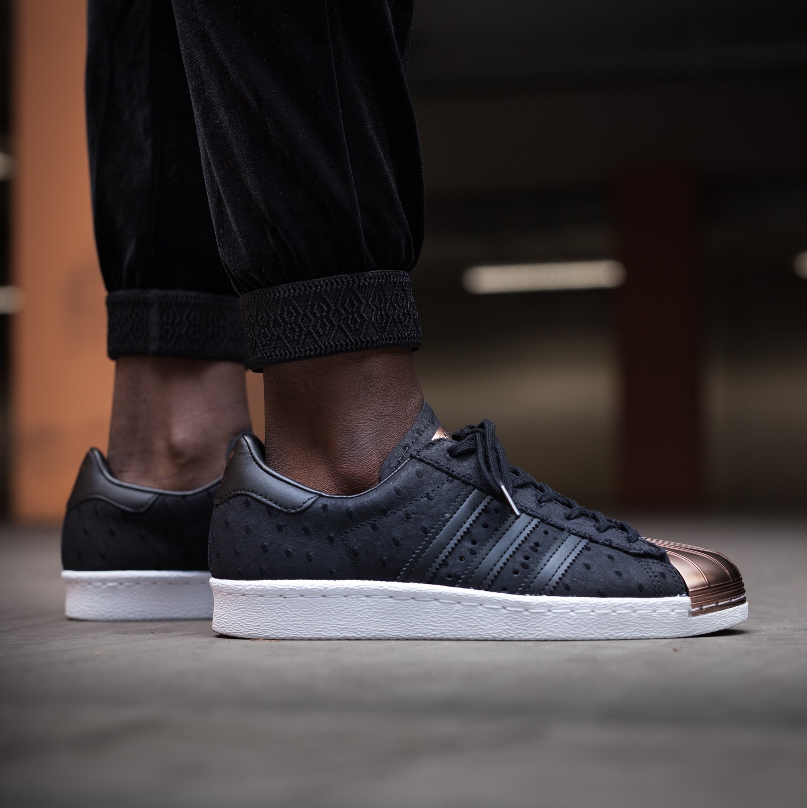 Adidas originals superstar 80s - sneakers 2024 laag - core black/vapour grey metallic