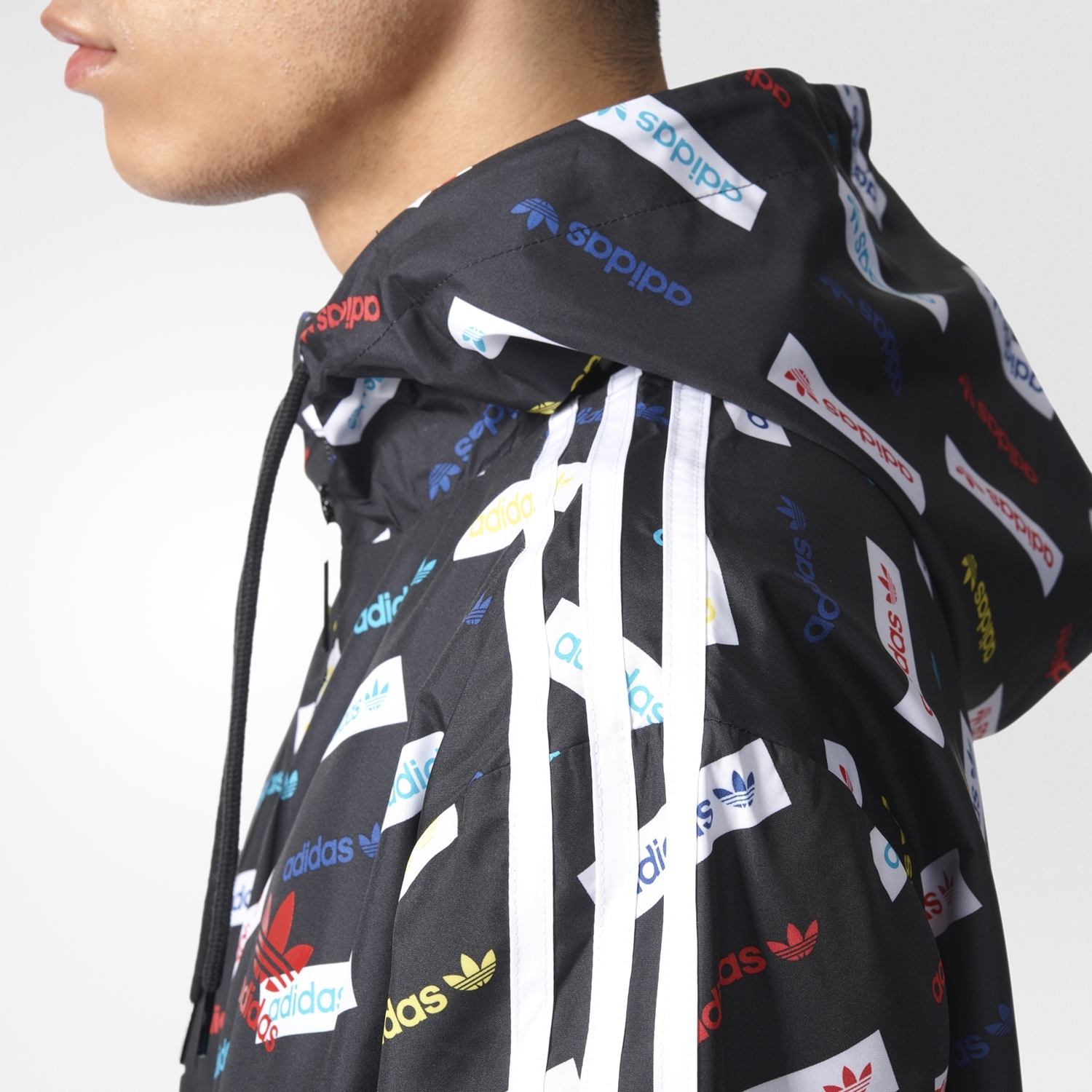 adidas multicolor windbreaker