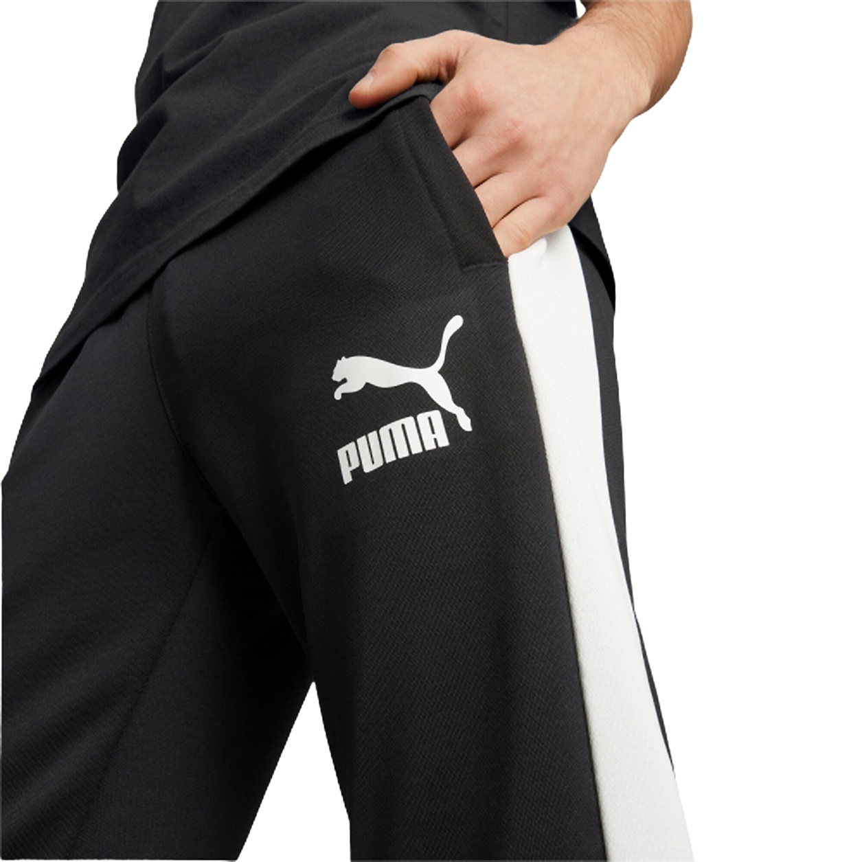Puma T7 ICONIC Track Pants Black-Hot Heat