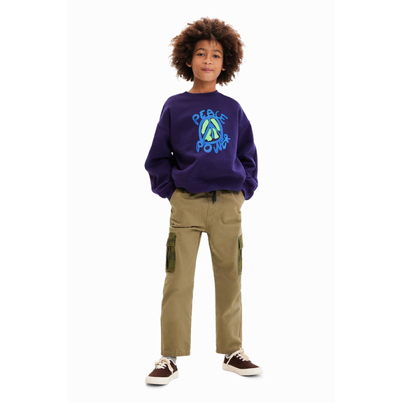 Desigual Junior Oversize Peace Sweatshirt "Blue"