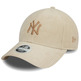 New Era MLB Womans NY Yankees Cord 9FORTY Adjustable Cap "Light Beige"